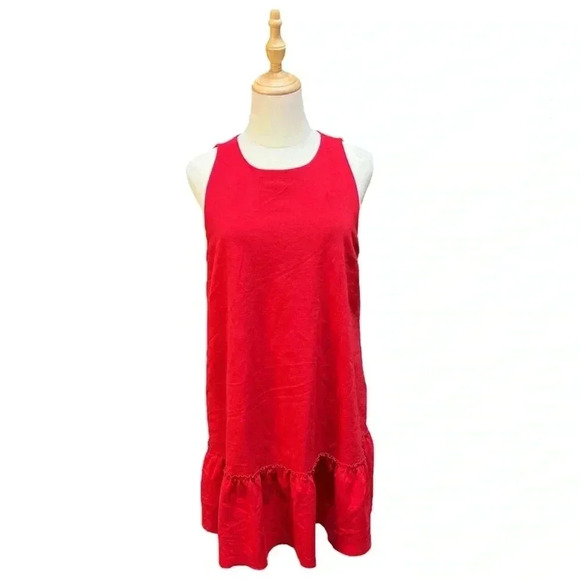 Banana Republic Red Sleeveless Shift Dress with Pockets Size 12 - Picture 1 of 5